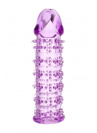 Гелевая фиолетовая насадка на фаллос с шипами - 12 см. - Toyfa Basic - в Новокузнецке купить с доставкой