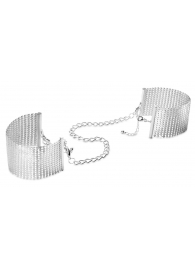 Серебристые наручники-браслеты Desir Metallique Handcuffs - Bijoux Indiscrets - купить с доставкой в Новокузнецке
