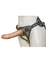 Насадка-фаллоимитатор на кожаных трусиках Harness Ultra Realistic 7  - 18 см. - LOVETOY (А-Полимер) - купить с доставкой в Новокузнецке