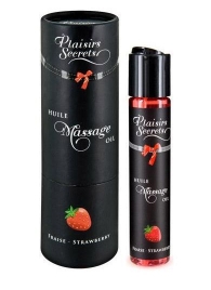 Массажное масло с ароматом клубники Huile de Massage Gourmande Fraise des Bois - 59 мл. - Plaisir Secret - купить с доставкой в Новокузнецке