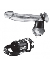 Утяжка на пенис и мошонку Cock Ring With 1.5  Ball Stretcher And Optional Weight Ring - BlueLine - купить с доставкой в Новокузнецке