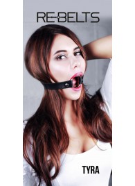 Чёрный кожаный чокер-кляп Tyra Black - Rebelts - купить с доставкой в Новокузнецке