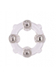 Эрекционное кольцо с 4 бусинами MENZSTUFF STUD RING CLEAR - Dream Toys - в Новокузнецке купить с доставкой