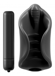 Чёрный мастурбатор Vibrating Silicone Stimulator с вибрацией - Pipedream - в Новокузнецке купить с доставкой