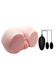 Телесный мастурбатор с двумя любовными тоннелями и вибрацией - Baile - в Новокузнецке купить с доставкой
