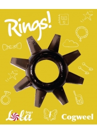 Чёрное эрекционное кольцо Rings Cogweel - Lola Games - в Новокузнецке купить с доставкой