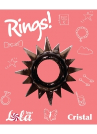 Чёрное эрекционное кольцо Rings Cristal - Lola Games - в Новокузнецке купить с доставкой