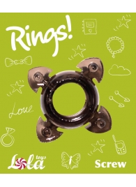 Чёрное эрекционное кольцо Rings Screw - Lola Games - в Новокузнецке купить с доставкой