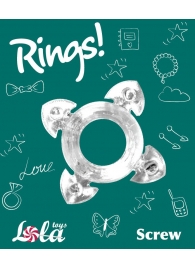 Прозрачное эрекционное кольцо Rings Screw - Lola Games - в Новокузнецке купить с доставкой