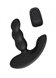 Черный силиконовый стимулятор простаты Levett Nitoc с пультом ДУ - Levett - в Новокузнецке купить с доставкой
