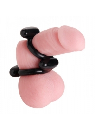 Двойное эрекционное кольцо Dual Stretch To Fit Cock and Ball Ring - XR Brands - в Новокузнецке купить с доставкой
