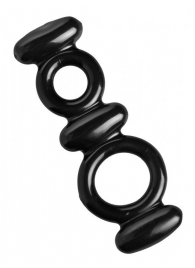 Двойное эрекционное кольцо Dual Stretch To Fit Cock and Ball Ring - XR Brands - в Новокузнецке купить с доставкой