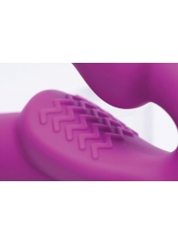 Ярко-розовый безремневой вибрострапон Evoke Vibrating Strapless Silicone Strap-on Dildo - XR Brands - купить с доставкой в Новокузнецке