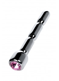 Серебристый уретральный плаг со стразом - 7 см. - ToyFa - купить с доставкой в Новокузнецке