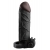 Чёрная вибронасадка с кольцом Vibrating Real Feel 2 Extension - 16 см. - Pipedream - в Новокузнецке купить с доставкой