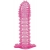 Гелевая розовая насадка с шипами - 12 см. - Toyfa Basic - в Новокузнецке купить с доставкой