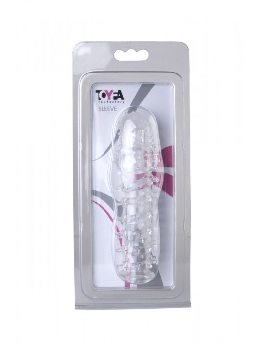 Прозрачная, закрытая насадка с шипами и точками - 13,5 см. - Toyfa Basic - в Новокузнецке купить с доставкой