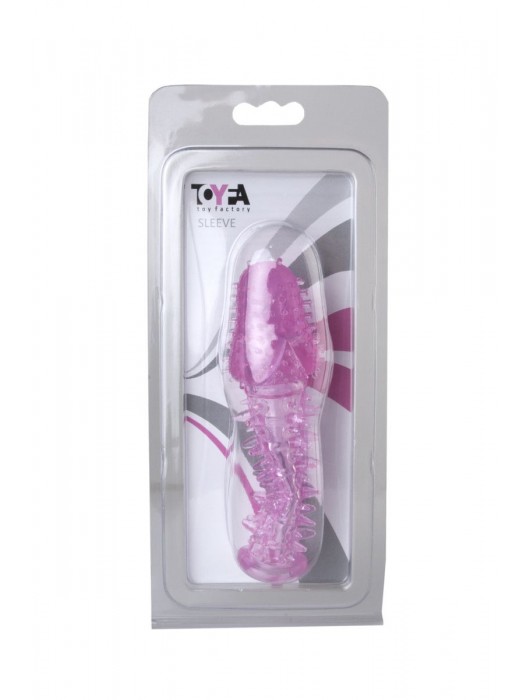 Закрытая насадка розового цвета с шипами и точками - 13,5 см. - Toyfa Basic - в Новокузнецке купить с доставкой