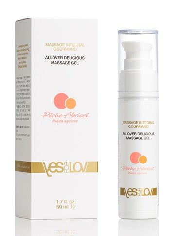 Универсальный массажный гель-смазка Allover Delicious Massage Gel с ароматом персика и аброкоса - 50 мл. - YESforLOV - купить с доставкой в Новокузнецке