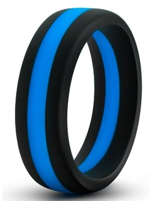 Черно-синее эрекционное кольцо Silicone Go Pro Cock Ring - Blush Novelties - в Новокузнецке купить с доставкой