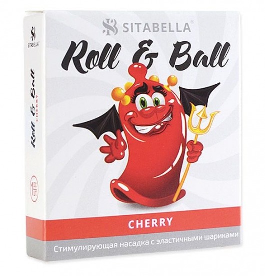 Стимулирующий презерватив-насадка Roll   Ball Cherry - Sitabella - купить с доставкой в Новокузнецке