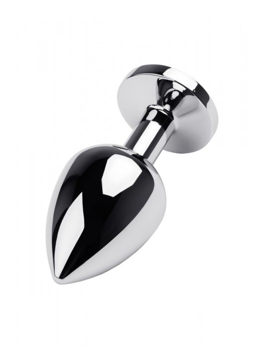 Серебристая коническая анальная пробка с красным кристаллом - 8 см. - ToyFa - купить с доставкой в Новокузнецке