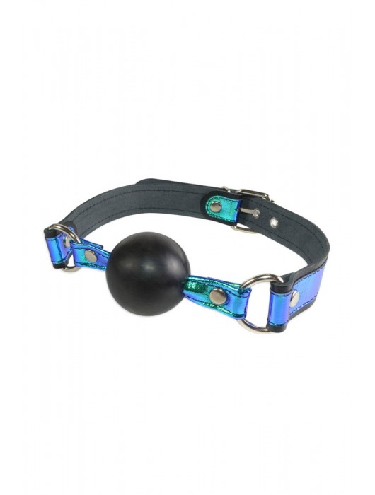 Кляп-шарик на чёрно-синих ремешках - Sitabella - купить с доставкой в Новокузнецке