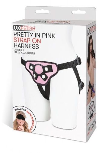 Черно-розовые трусики для страпона - Lux Fetish - купить с доставкой в Новокузнецке