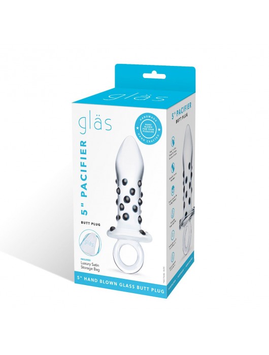 Мини-пробочка из стекла с черными пупырышками, 8 см - Glas