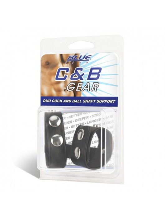 Двойной поддерживаюший ремень для пениса с заклепками - BlueLine - купить с доставкой в Новокузнецке