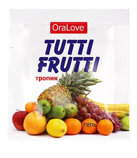 Пробник гель-смазки Tutti-frutti со вкусом тропических фруктов - 4 гр. - Биоритм - купить с доставкой в Новокузнецке