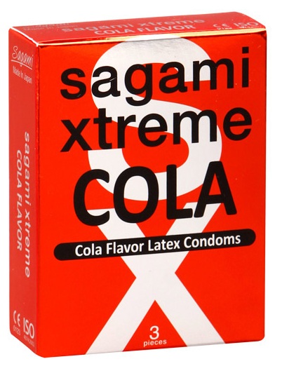 Ароматизированные презервативы Sagami Xtreme COLA - 3 шт. - Sagami - купить с доставкой в Новокузнецке