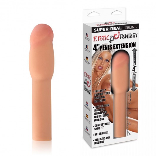 Телесная насадка для увеличения члена - 20 см. - Erotic Fantasy - в Новокузнецке купить с доставкой