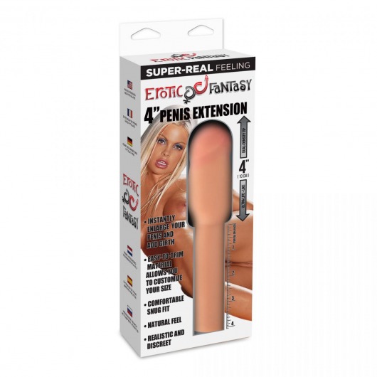 Телесная насадка для увеличения члена - 20 см. - Erotic Fantasy - в Новокузнецке купить с доставкой