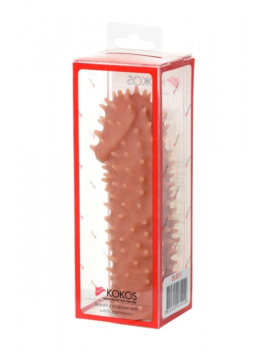 Телесная реалистичная насадка KOKOS Extreme Sleeve 07 с дополнительной стимуляцией - 12,7 см. - KOKOS - в Новокузнецке купить с доставкой