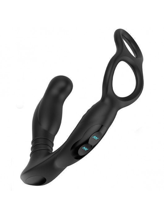 Черная анальная пробка NEXUS SIMUL8 с фиксацией на теле кольцами - Nexus Range - в Новокузнецке купить с доставкой