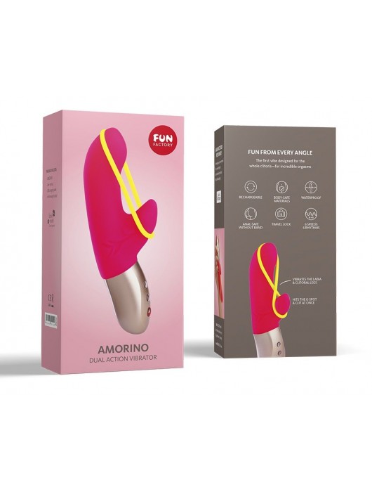 Ярко-розовый мини-вибратор Amorino - Fun Factory