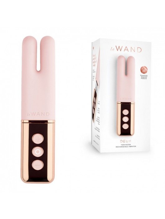 Пудровый двухмоторный мини-вибратор Le Wand Deux - Le Wand