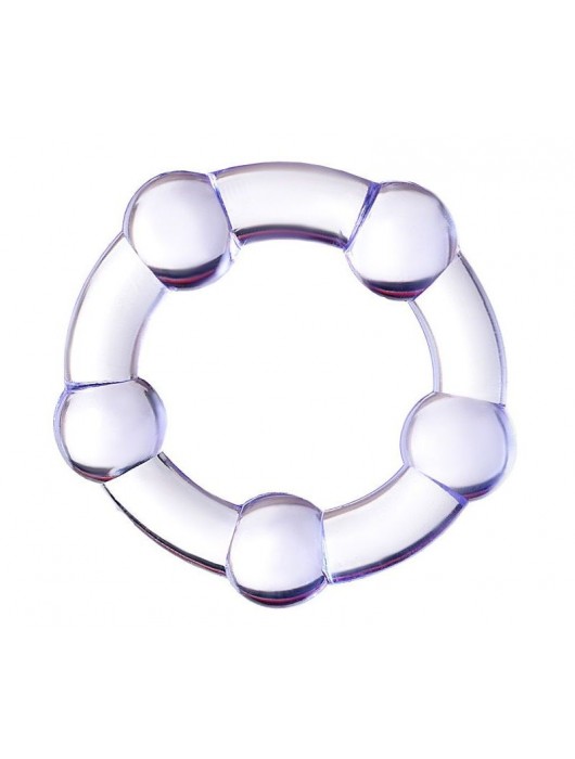 Фиолетовое эрекционное кольцо на пенис с бусинами - Штучки-дрючки - в Новокузнецке купить с доставкой