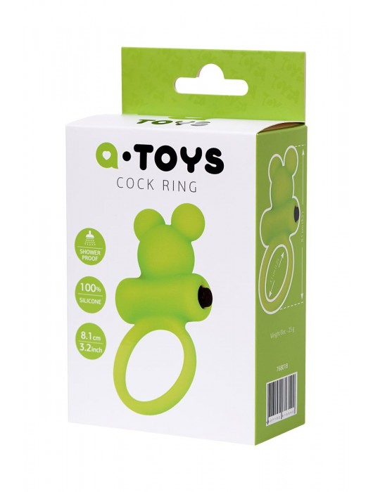 Зеленое виброкольцо на пенис A-Toys - A-toys - в Новокузнецке купить с доставкой