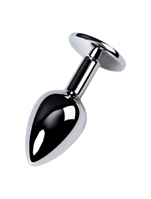 Серебристая конусовидная анальная пробка с фиолетовым кристаллом - 7 см. - ToyFa - купить с доставкой в Новокузнецке