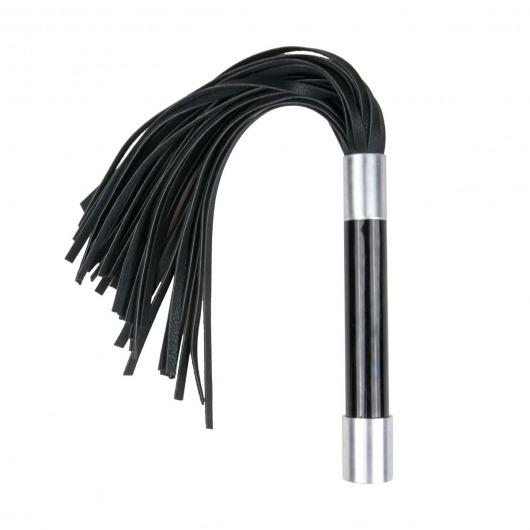 Черная плеть Easytoys Flogger With Metal Grip - 38 см. - Easy toys - купить с доставкой в Новокузнецке