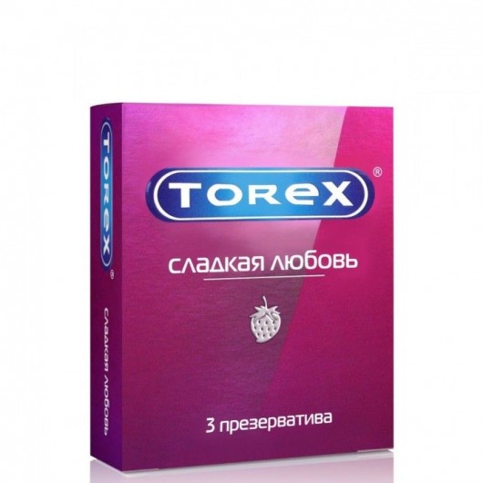 Презервативы Torex  Сладкая любовь  с ароматом клубники - 3 шт. - Torex - купить с доставкой в Новокузнецке