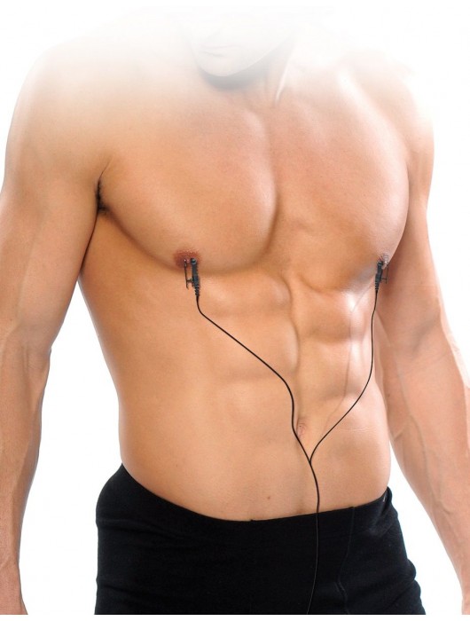 Черные электрические зажимы для сосков Shock Therapy Nipple Clamps - Pipedream - купить с доставкой в Новокузнецке