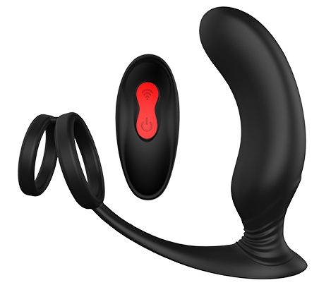 Черный массажер простаты REMOTE P-PLEASER - Dream Toys - в Новокузнецке купить с доставкой