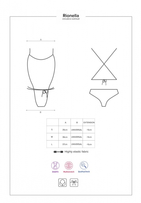 Слитный женский купальник Rionella - Obsessive купить с доставкой