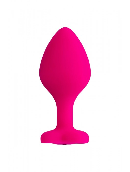 Розовая анальная втулка Diamond Heart с прозрачным кристаллом - 8 см. - ToyFa - купить с доставкой в Новокузнецке