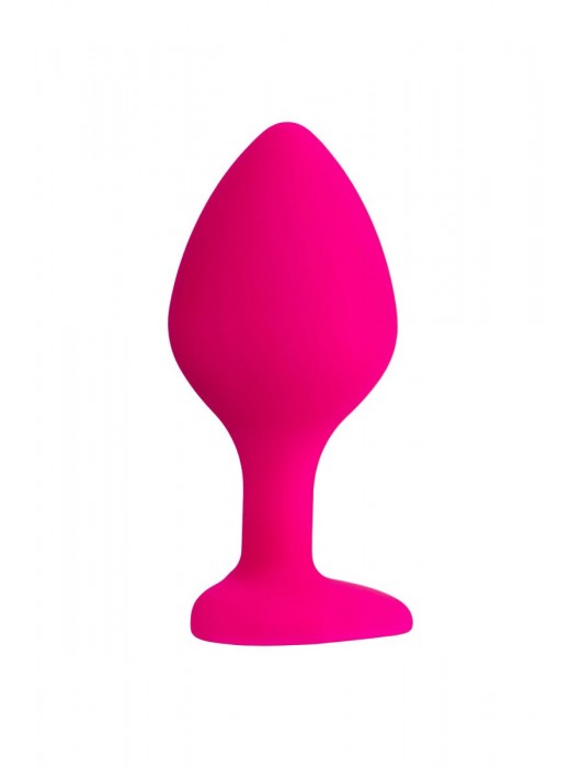 Розовая анальная втулка Diamond Heart с прозрачным кристаллом - 8 см. - ToyFa - купить с доставкой в Новокузнецке