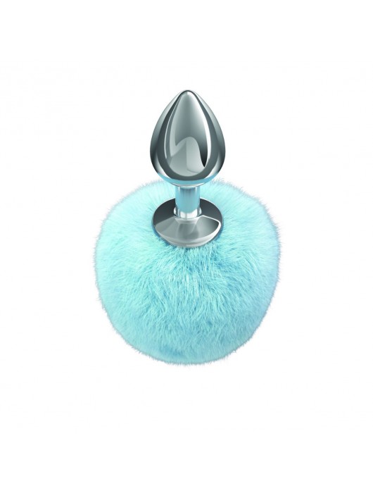 Серебристая анальная пробка с голубым пушистым хвостиком Twinkle - Lola Games - купить с доставкой в Новокузнецке