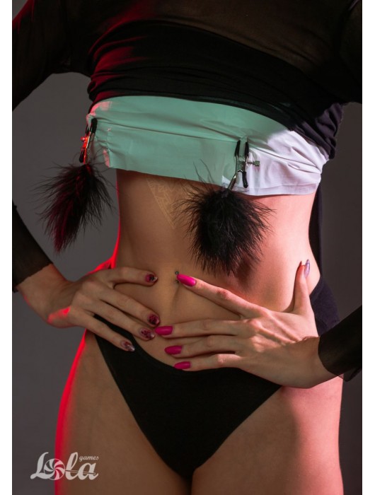 Зажимы на соски с черным пухом Euphoric - Lola Games - купить с доставкой в Новокузнецке